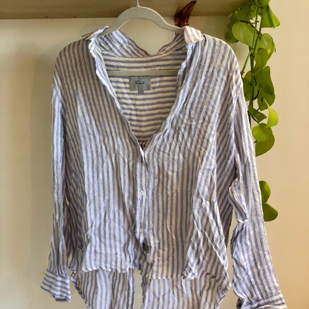 Rails Blue and White Buttondown